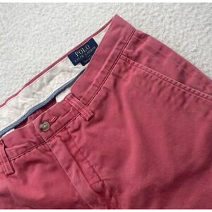 Polo Ralph Lauren Chino Pants Mens 32x31 (Tag 32x32) Red Twill Washed Out Preppy